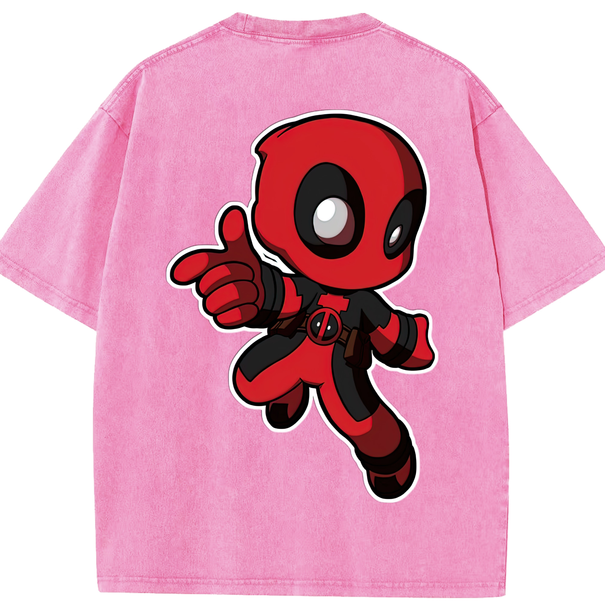 （画像用） Deadpool デッドプール 綿100% ヴィンテージ風 半袖Tシャツ（背面プリント）